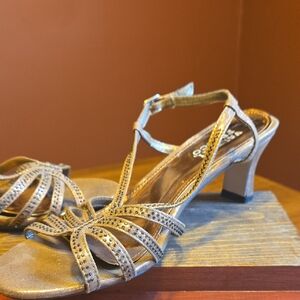 Elegant Gold Strappy Heels